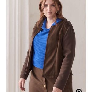NWT Brown Faux Suede Fall Jacket Size 10